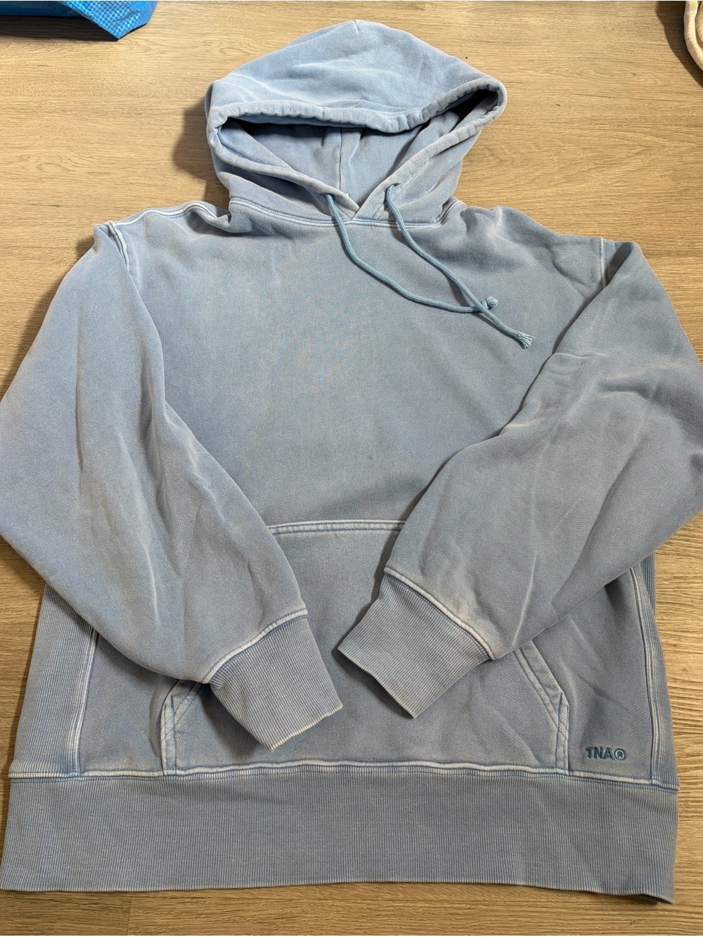 Aritzia Tna Cozy Fleece Boyfriend Fit Hoodie 2XS Pastel Blue